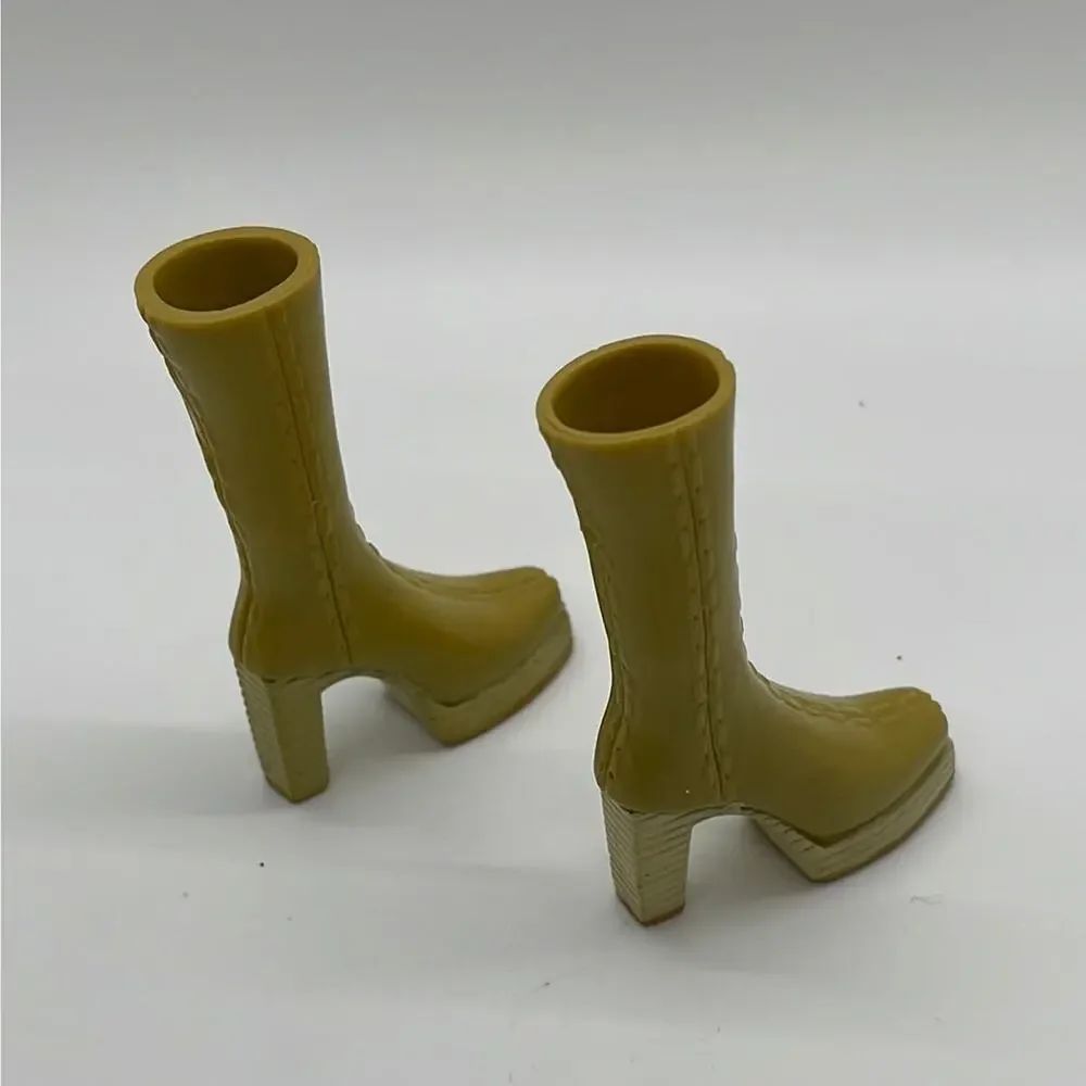 Bratz Footwear High Top Tan Olive Boots With Wedge Heel